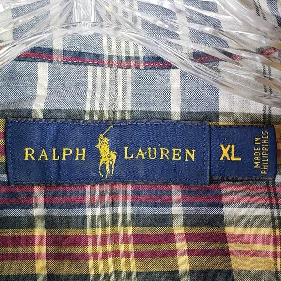 Polo Ralph Lauren Shirt Mens XL Oxford Plaid Button Down LS Lined - Picture 7 of 12